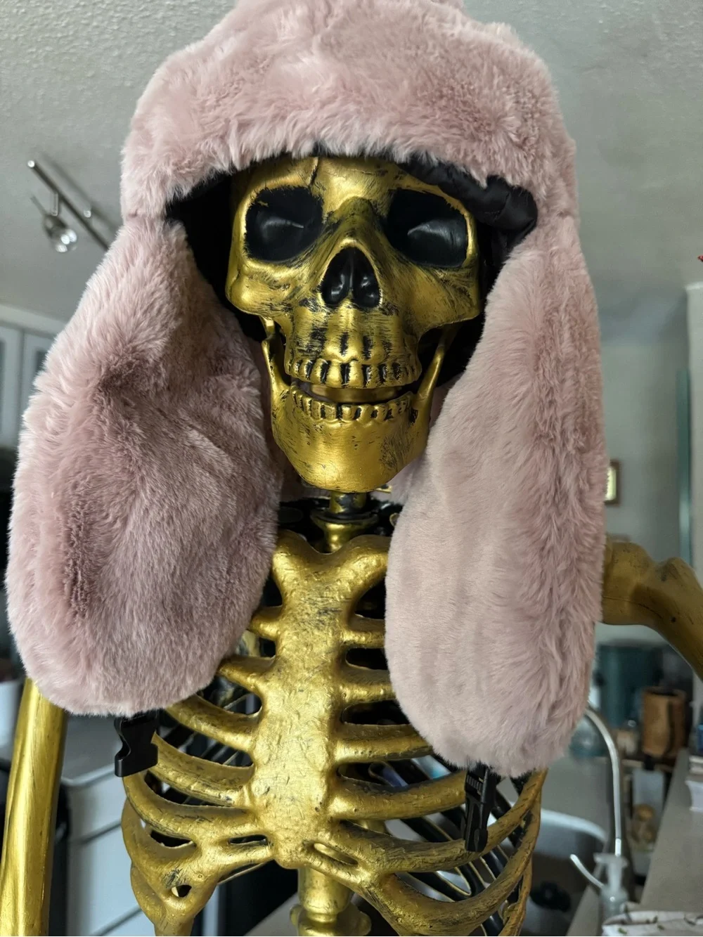Faux Fur Trapper Hat - Dusty Pink